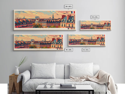Wandbild „Lille, Frankreich“, Panorama-Reiseposter, gerahmter Panorama-Leinwanddruck, Stadtbild, Wanddekoration, Reisekunst