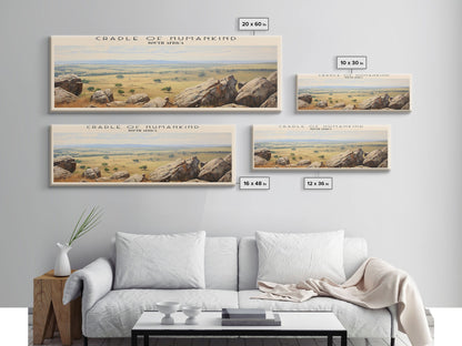 Cradle of Humankind Travel Poster Print, Framed Canvas Print, COUNTRY Travel Art, Wood Framed Art, Wall Hanging, Home Decor
