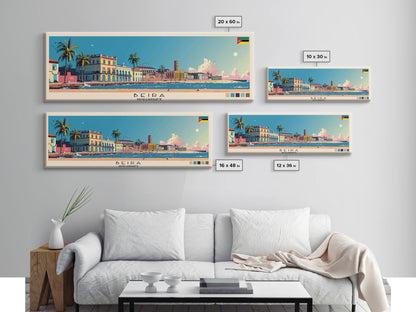 Beira, Mozambique Panoramic Canvas Print, Beira, Mozambique Painting, Mozambique Art, Beira Travel Poster, Travel Art, Guest Room Painting
