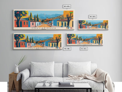Colcapirhua, Bolivia Panoramic Canvas Print, Colcapirhua, Bolivia Painting, Bolivia Art, Colcapirhua Travel Poster, Travel Art, Housewarming Gift