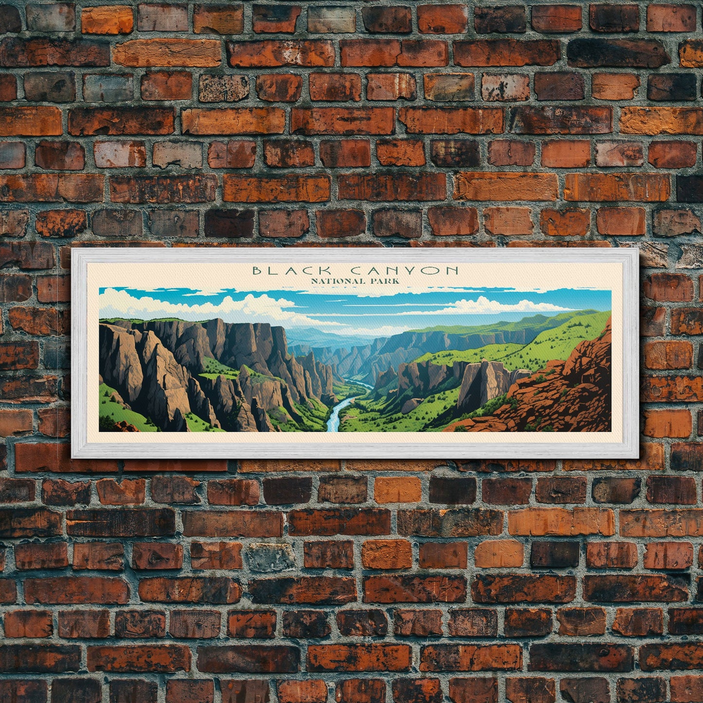 Black Canyon Of The Gunnison National Park, Panoramic Colorado Travel Art, National Park Print, Minimalist Travel Art, Midcentury Modern