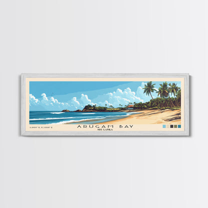 Arugam Bay, Sri Lanka Panoramic Beach Print, Vacation Gift, Sri Lanka Wall Art, Framed Canvas Print, Framed Beach Painting
