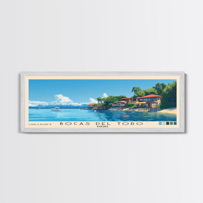 Bocas del Toro , Panamá Panoramic Beach Print, Vacation Gift, Panamá Wall Art, Beach Painting, Beach Decor, Beach Painting