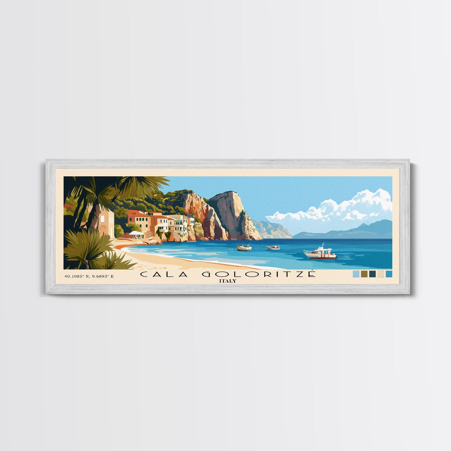 Cala Goloritzé, Italy Panoramic Print, Vacation Gift, Italy Wall Art, Vacation Wall Art, Vacatation Memories, Beach Decor, Beach Or Lakehouse Art