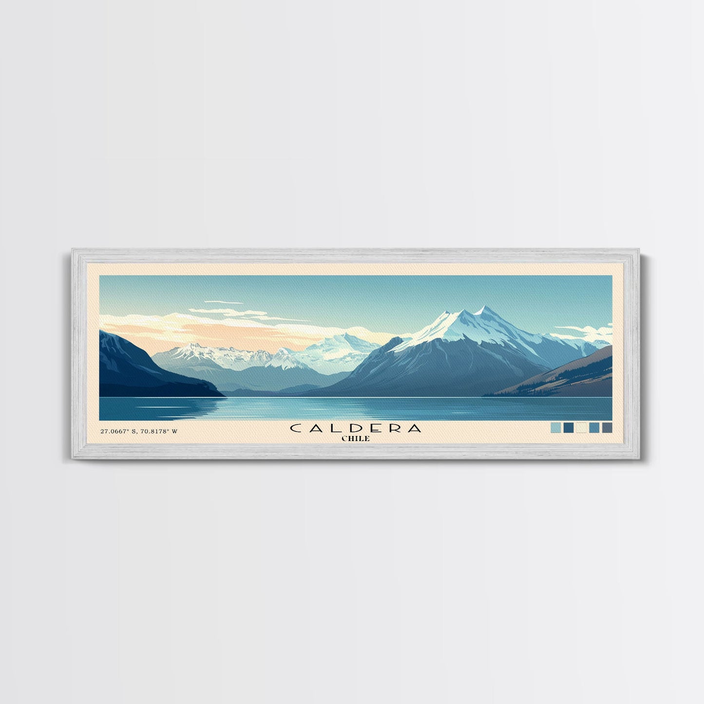 Caldera, Chile Panoramic Print, Vacation Gift, Chile Wall Art, Beach Painting, Beach Decor, Beach Or Lakehouse Art