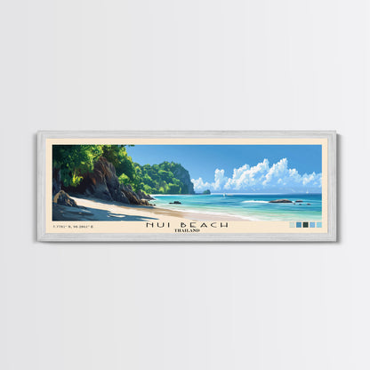 Nui Beach, Thailand Panoramic Print, Vacation Gift, Thailand Wall Art, Beach Painting, Beach Decor, Beach Or Lakehouse Art