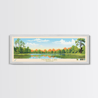McDaniel Lake, Missouri Panoramic Wall Art Framed Canvas Print, Midcentury Modern, Pop Art, Home Decor, Travel Poster, Living Room Art