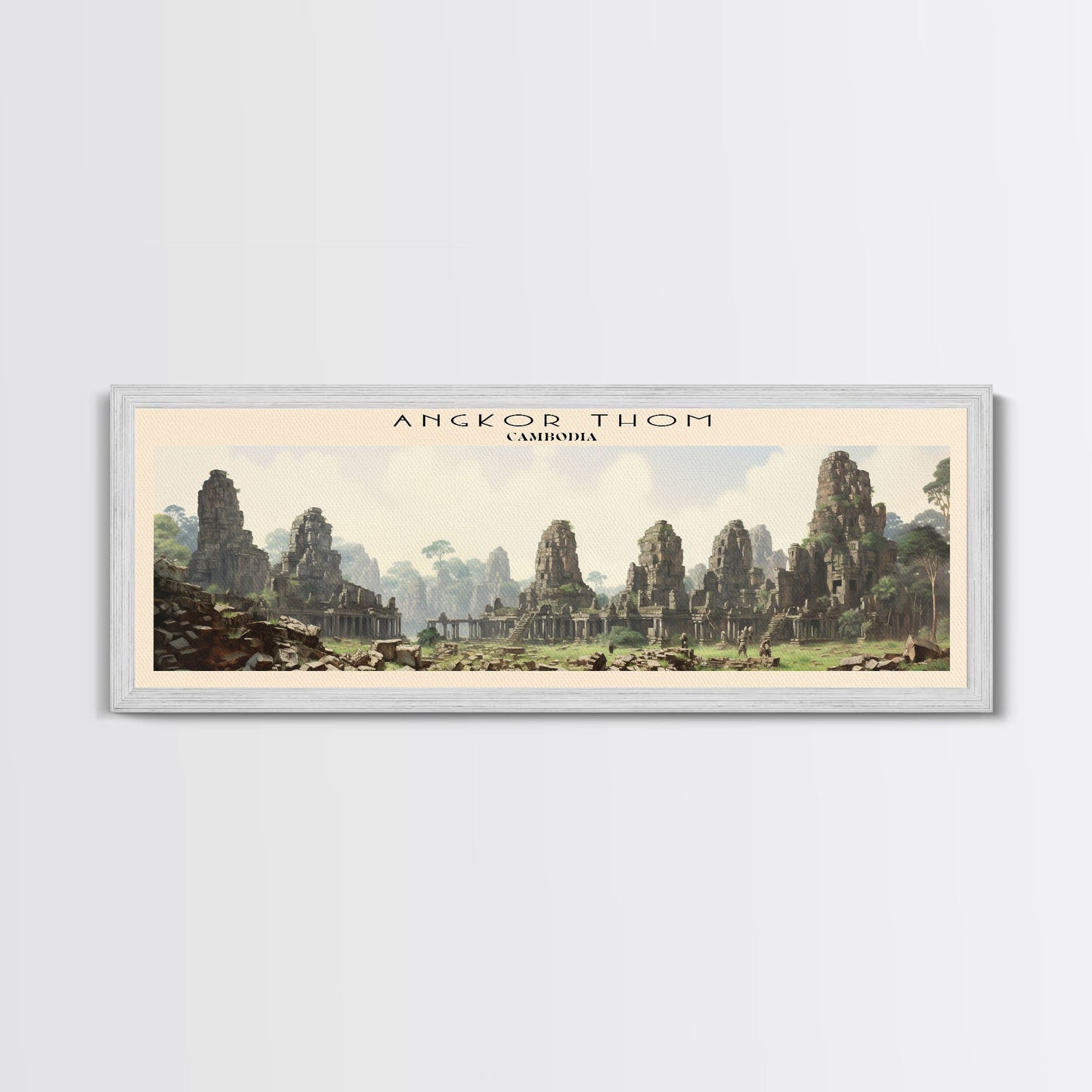 Angkor Thom Framed Canvas Print Travel Poster | Wall Art | Home Decor | Gift For Travel Lover | Wall Hanging | Original Art