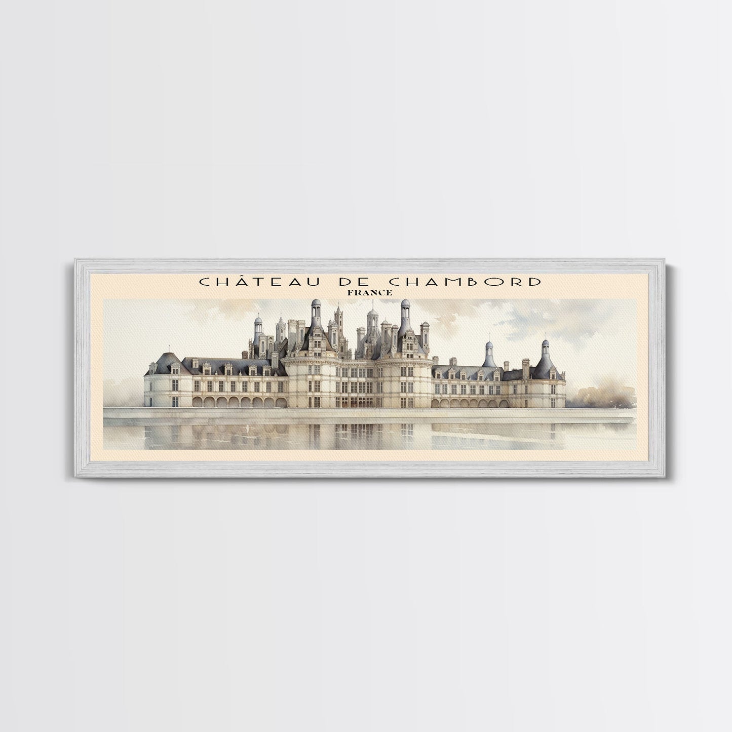Château de Chambord Travel Poster Print, Framed Canvas Print, COUNTRY Travel Art, Wood Framed Art, Wall Hanging, Home Decor