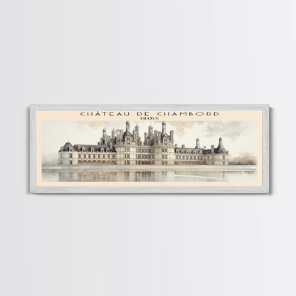 Château de Chambord Travel Poster Print, Framed Canvas Print, COUNTRY Travel Art, Wood Framed Art, Wall Hanging, Home Decor
