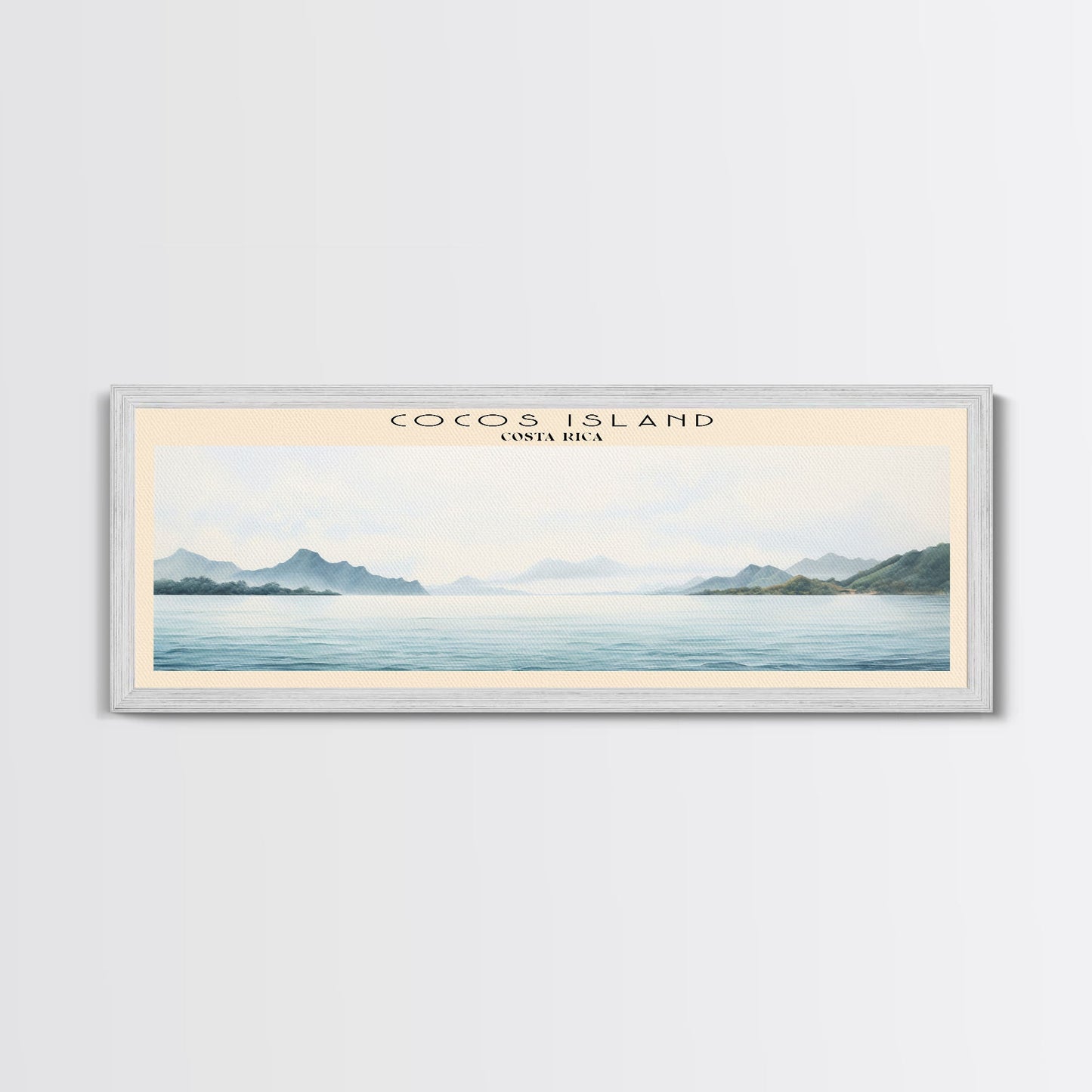 Cocos Island COUNTRY | Framed Travel Poster Canvas Print | Trendy Wall Art | Watercolor Painting | Living Room Art | Unique Art