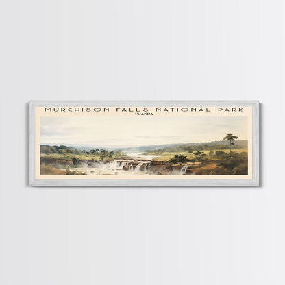 Murchison Falls Nationalpark-Reiseposter, gerahmter Leinwanddruck, Reisekunstwerk mit Landmotiv, Holzrahmen, Wandbehang, Wohndekoration