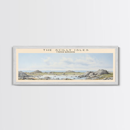 The Scilly Isles COUNTRY | Framed Travel Poster Canvas Print | Trendy Wall Art | Watercolor Painting | Living Room Art | Unique Art