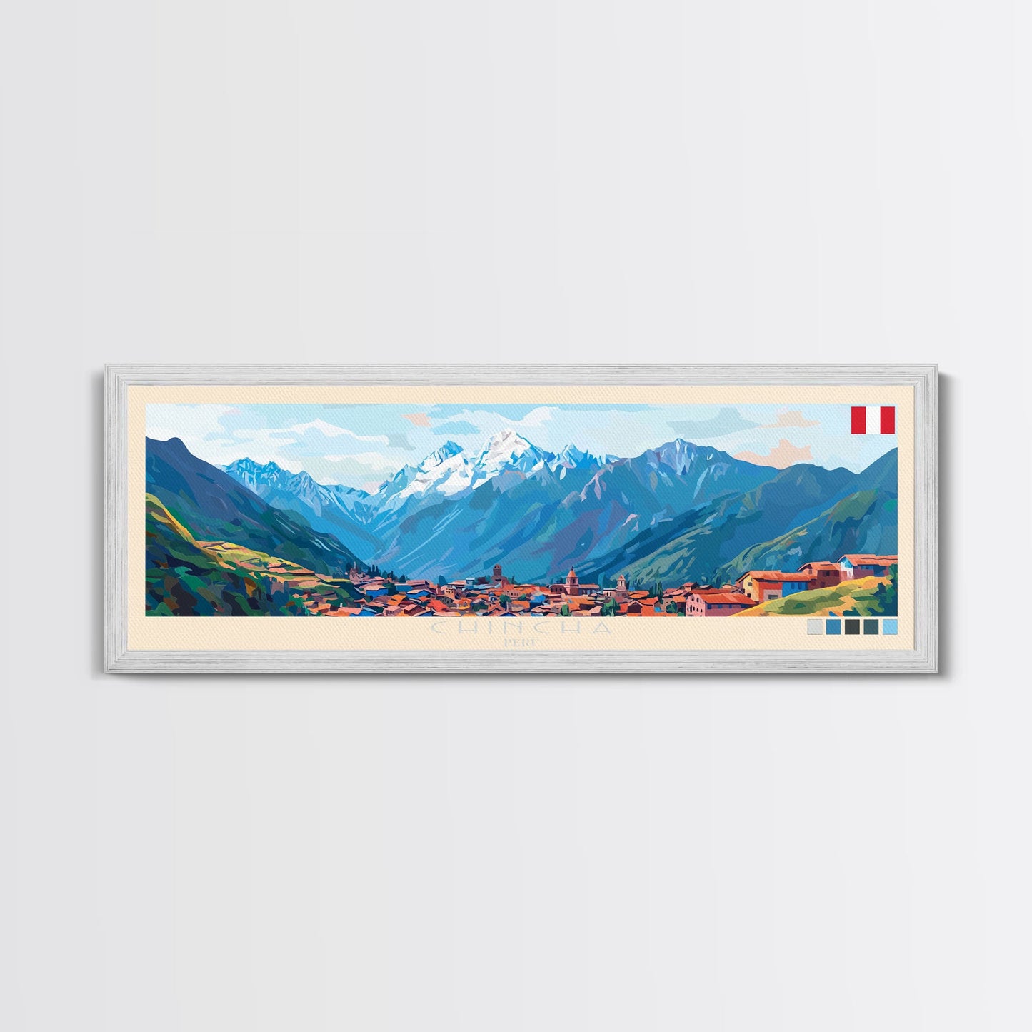 Chincha, Peru Travel Poster Panoramic Canvas Print, Chincha, Peru Painting, Peru Art, Chincha Travel Art, Guest Room Painting