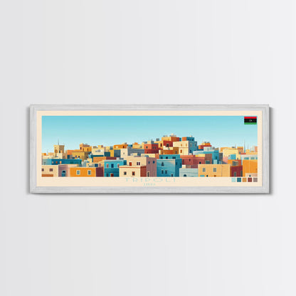 Panorama-Reiseposter Tripolis, Libyen, Leinwanddruck, Gemälde Tripolis, Libyen, Kunst aus Libyen, Reisekunst aus Tripolis, Gemälde für Gästezimmer