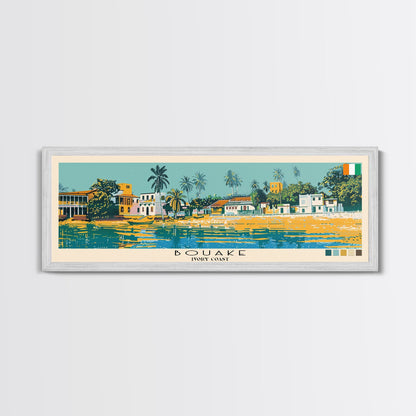 Bouake, Ivory Coast Panoramic Canvas Print, Bouake, Ivory Coast Painting, Ivory Coast Art, Bouake Travel Poster, Travel Art, Guest Room Painting