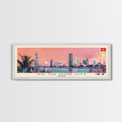 Ho Chi Minh City, Vietnam Panoramic Canvas Print, Ho Chi Minh City, Vietnam Painting, Vietnam Art, Ho Chi Minh City Travel Poster, Travel Art, Housewarming Gift