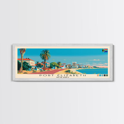 Port Elizabeth, South Africa Panoramic Canvas Print, Port Elizabeth, South Africa Painting, South Africa Art, Port Elizabeth Travel Poster, Travel Art, Living Room Painting