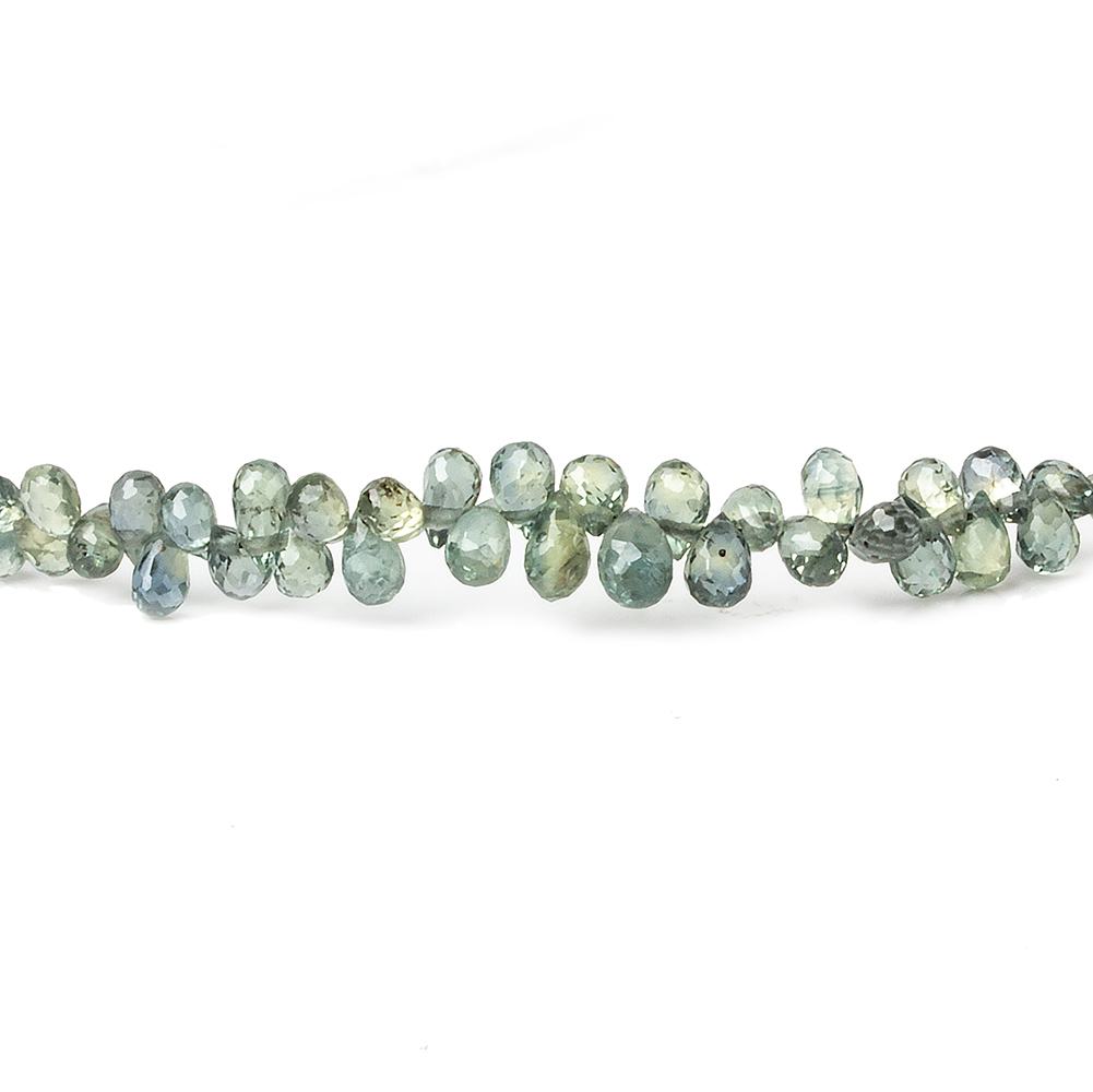 3x2-4x3mm Green Sapphire Micro Tear Drop Briolette 15 inch 160 pieces