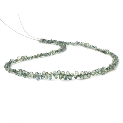 3x2-4x3mm Green Sapphire Micro Tear Drop Briolette 15 inch 160 pieces