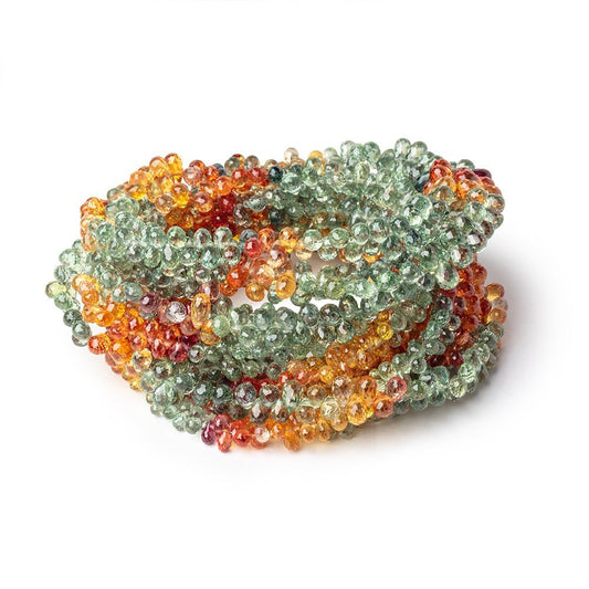 3x2-4x3mm Songea Sapphire Faceted Tear Drop Beads 16 inch 272 pieces AAA