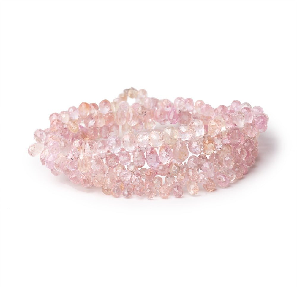 3x2-5x3mm Multi Pink Sapphire Faceted Tear Drop Beads 16 inch 300 pieces AA