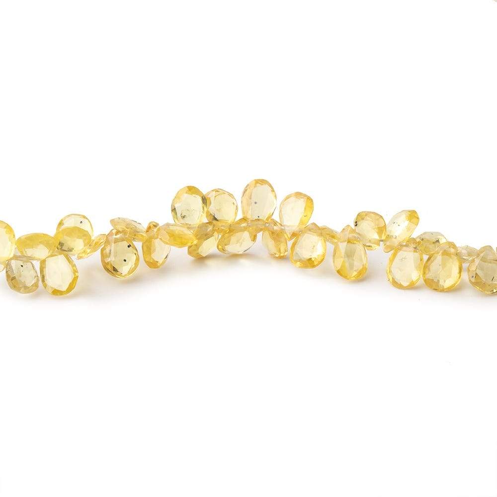 3x2-5x3mm Yellow and White Sapphire Faceted Pear Beads 15 inch 238 pcs