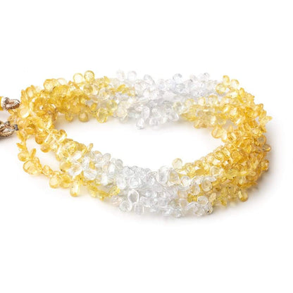 3x2-5x3mm Yellow and White Sapphire Faceted Pear Beads 15 inch 238 pcs