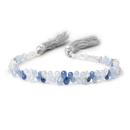 3x2-6x3.5mm Ceylon Sapphire Faceted Tear Drop Beads 8 inch 124 pieces AA