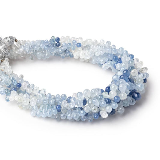 3x2-6x3.5mm Ceylon Sapphire Faceted Tear Drop Beads 8 inch 124 pieces AA