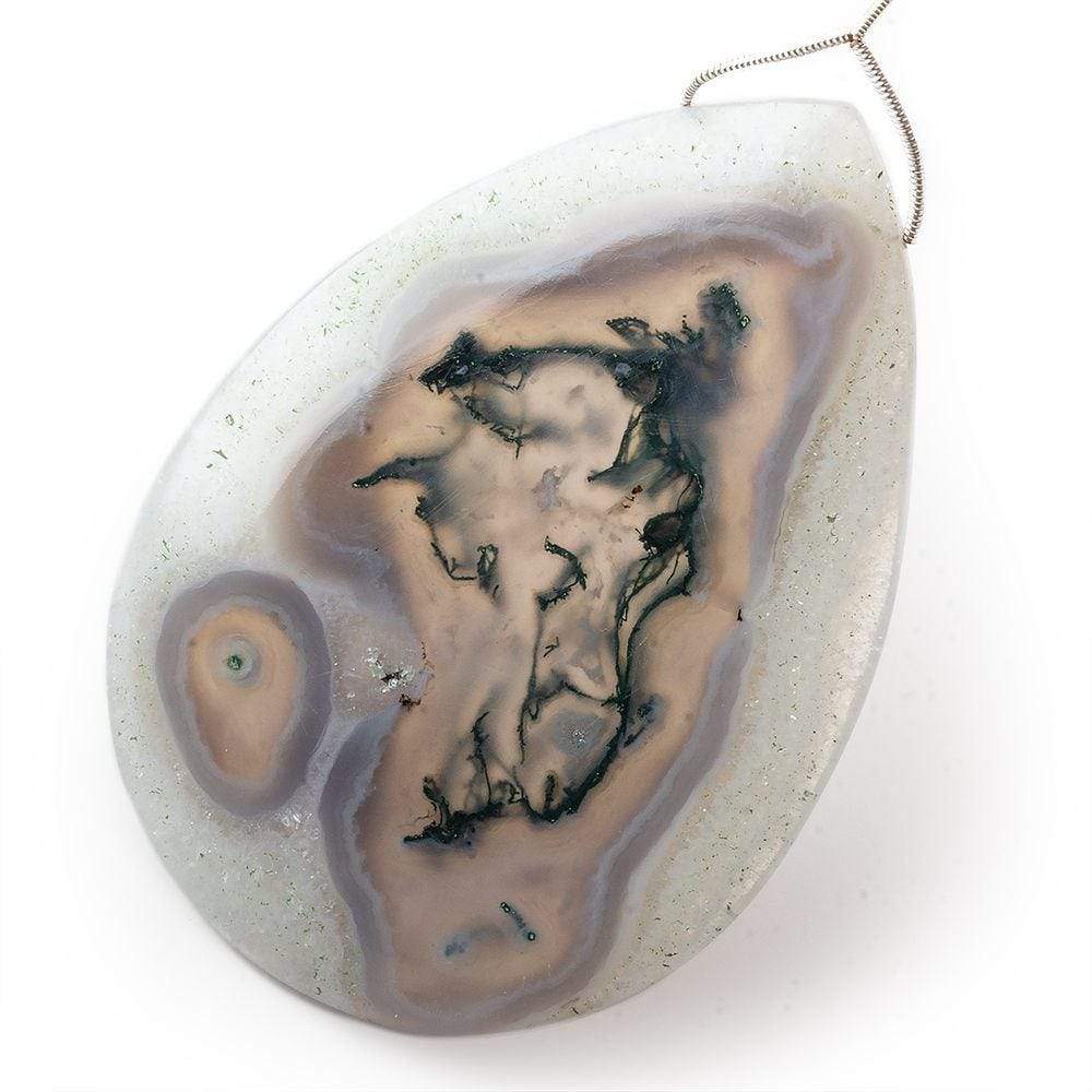 3x2 inch  Solar Quartz Faceted Pear Focal Bead 1 piece