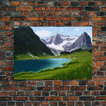 Calm and Serene Landscape Painting, Framed Canvas  Print, Canvas Art, Framed wall decor, living room wall art