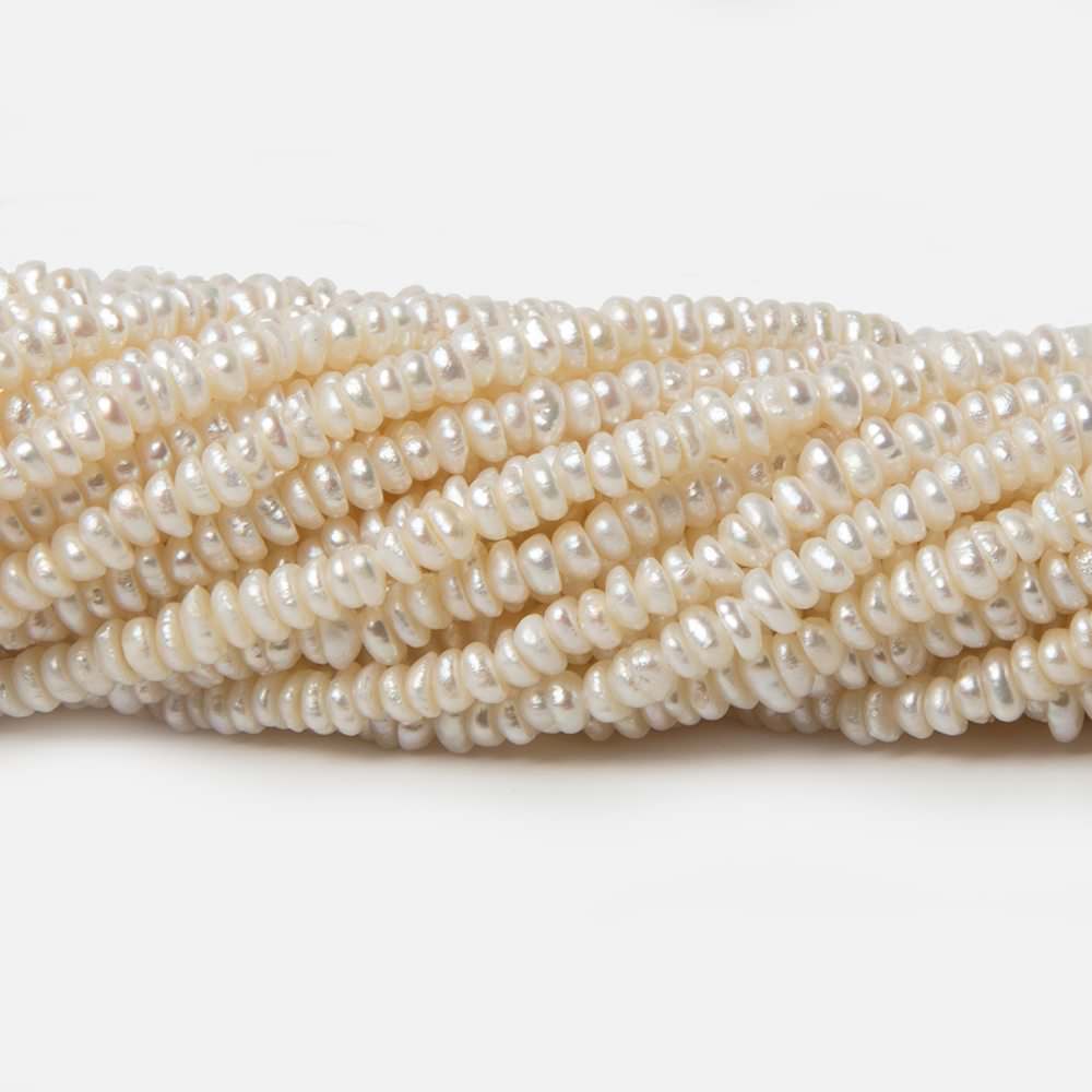 3x2.8mm Off White Center Drilled Baroque Freshwater Pearls 14 inch 245 pieces