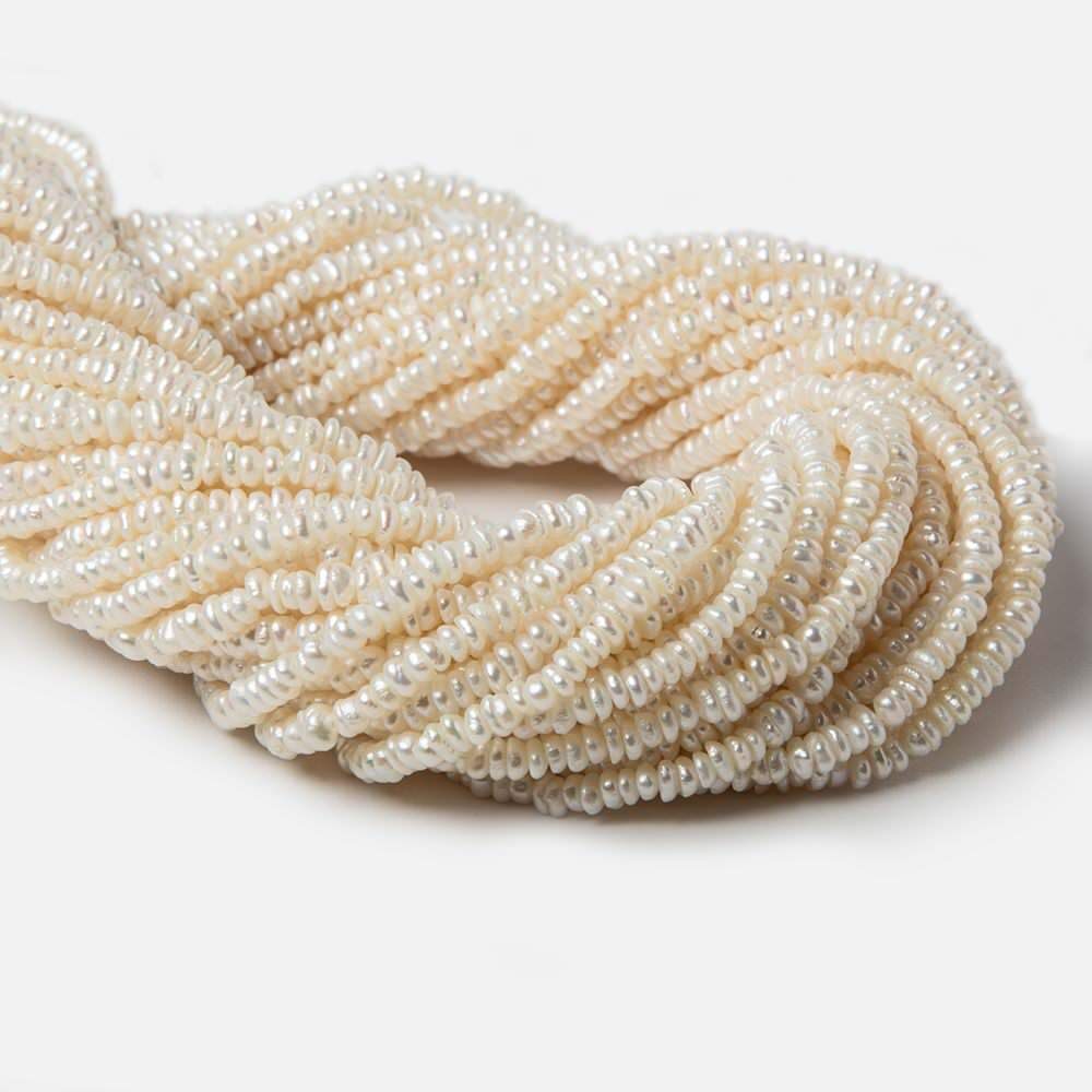 3x2.8mm Off White Center Drilled Baroque Freshwater Pearls 14 inch 245 pieces