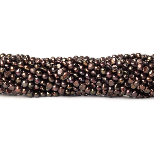 3x2mm Chocolate Side Drilled Baroque Freshwater Pearl 15 inch 140 pcs