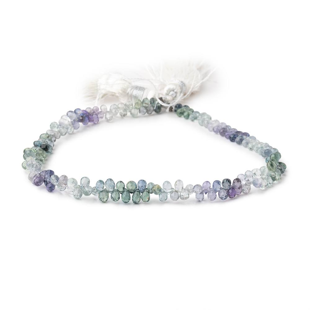 3x2mm Multi Color Sapphire Faceted Tear Drop Beads 8 inch 152 pieces