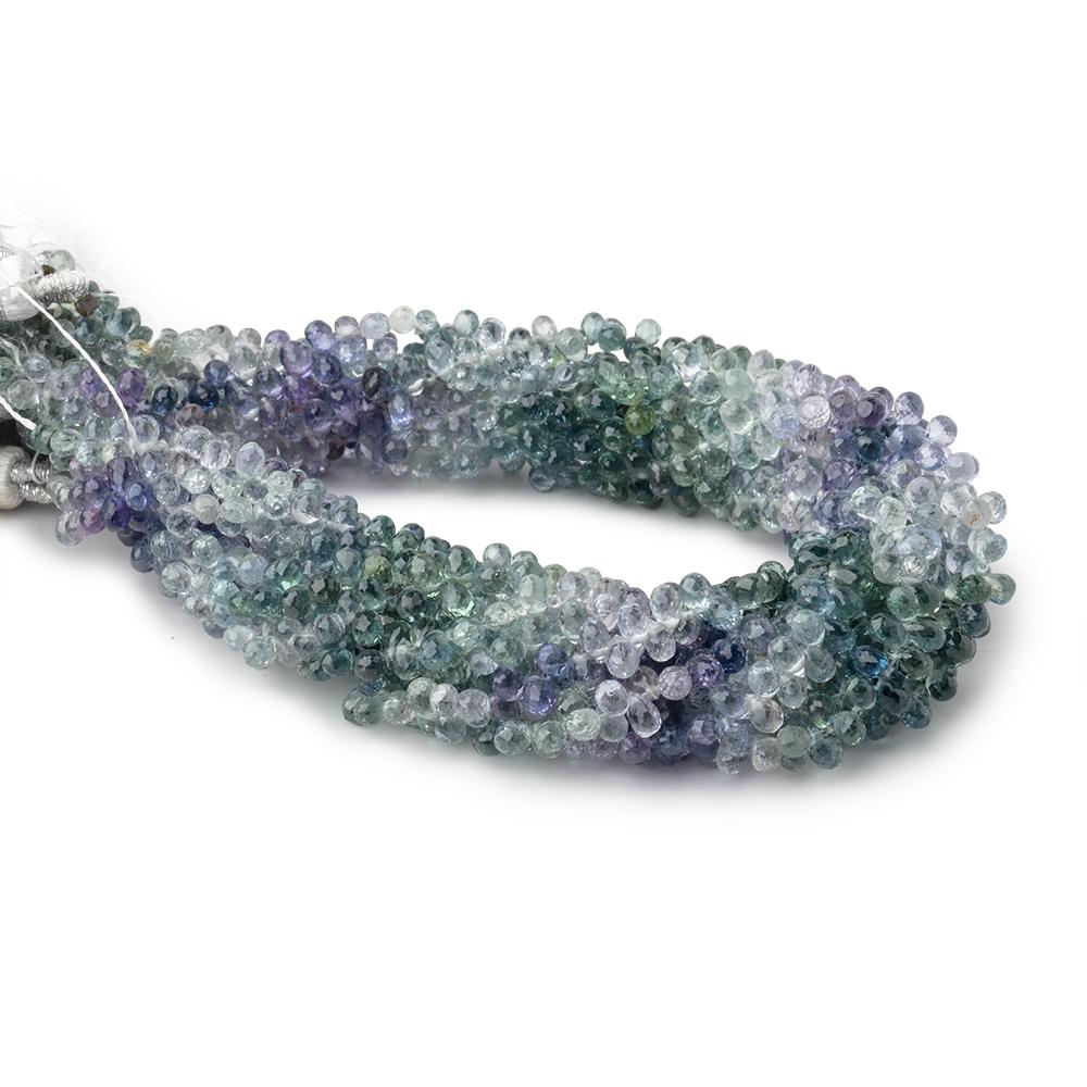 3x2mm Multi Color Sapphire Faceted Tear Drop Beads 8 inch 152 pieces