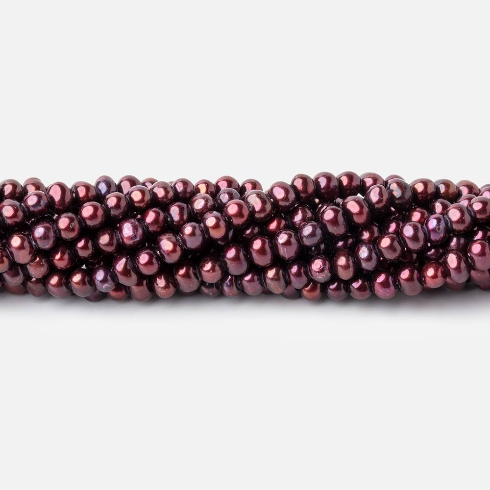 3x2mm Raspberry Side Drilled Off Round Freshwater Pearls 15.5 inch 150 pieces