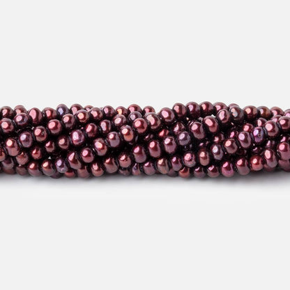 3x2mm Raspberry Side Drilled Off Round Freshwater Pearls 15.5 inch 150 pieces