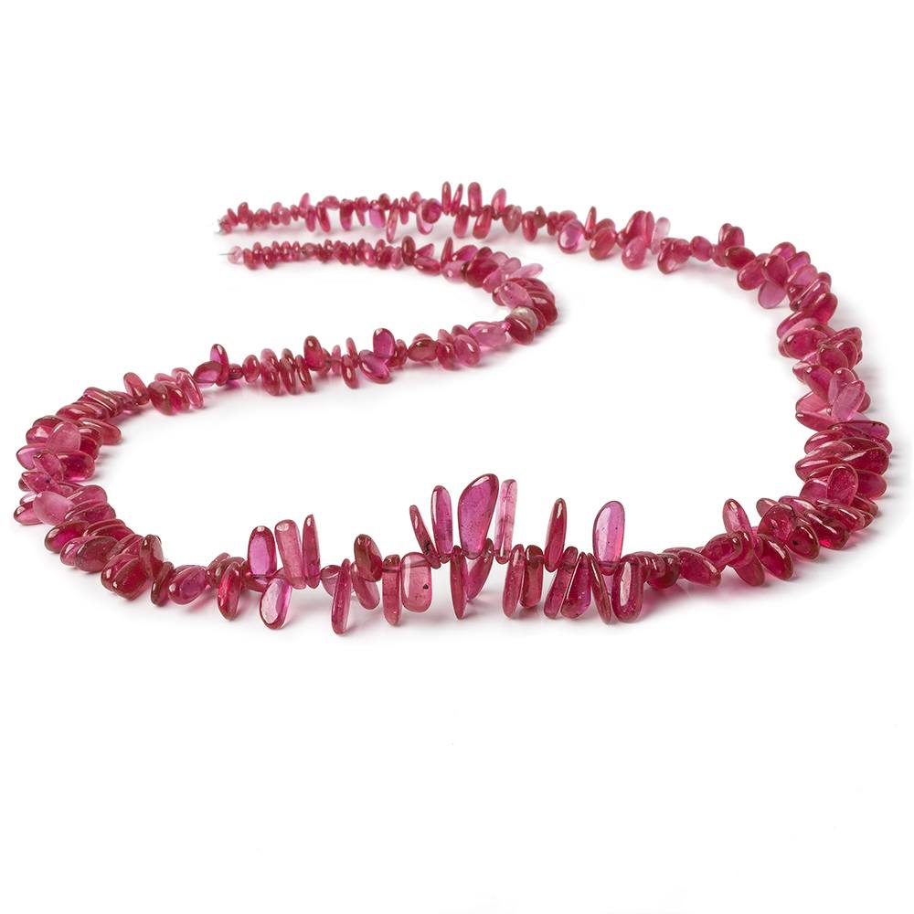 3x3-13x4mm Ruby Top & Front Drilled Plain Nuggets 18 inches 265 beads