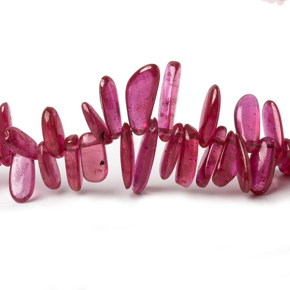 3x3-13x4mm Ruby Top & Front Drilled Plain Nuggets 18 inches 265 beads