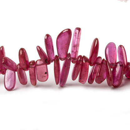 3x3-13x4mm Ruby Top & Front Drilled Plain Nuggets 18 inches 265 beads