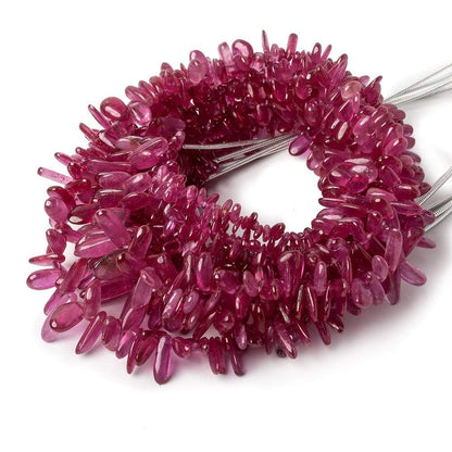 3x3-13x4mm Ruby Top & Front Drilled Plain Nuggets 18 inches 265 beads