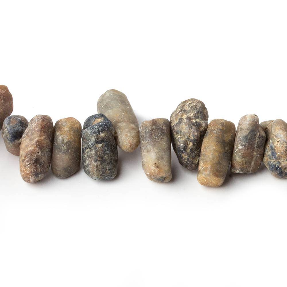 3x3-16x6mm Blue Gray Sapphire Unpolished Natural Crystal Beads 14 inch 94 pcs