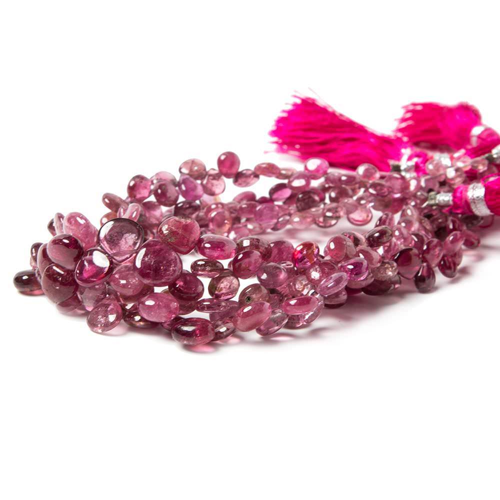 3x3-8x8mm Pink Tourmaline plain heart beads 65 pcs