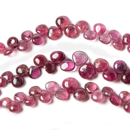 3x3-8x8mm Pink Tourmaline plain heart beads 65 pcs