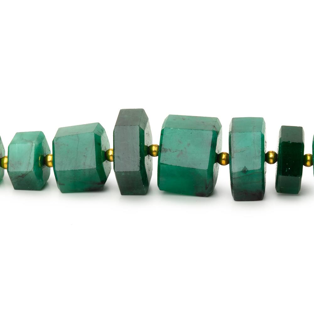 3x4-8x10mm Emerald Hex Cut Beads 20 inch 88 pieces AAA