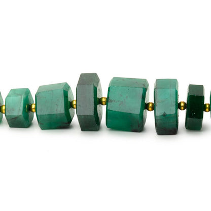 3x4-8x10mm Emerald Hex Cut Beads 20 inch 88 pieces AAA