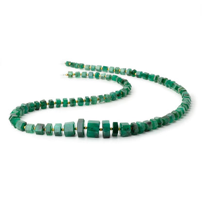 3x4-8x10mm Emerald Hex Cut Beads 20 inch 88 pieces AAA