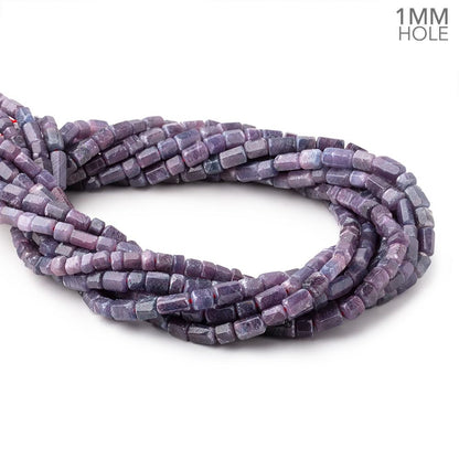 3x6-7x5mm Natural Ruby Natural Crystal Tube Beads 16 inch 58 pieces 1mm Hole